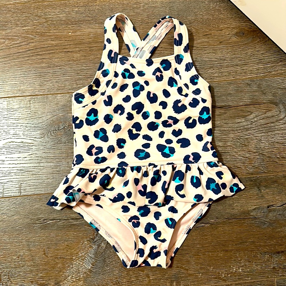From the UK! Pink Leopard Ruffle Swimsuit